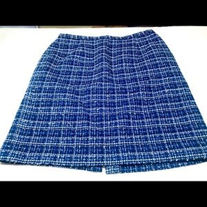 Karen Scott Blue Plaid Skirt